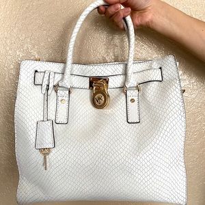 Michael Kors leather croc print lock & key bag